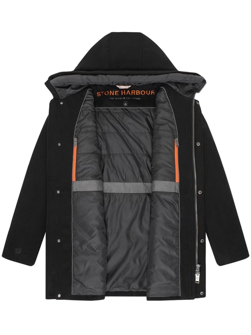Stone Harbour heren wintermantel Fenroos in wol-look met afneembare capuchonrand - Image 5