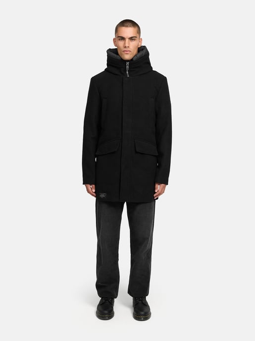 Stone Harbour heren wintermantel Fenroos in wol-look met afneembare capuchonrand - Image 6