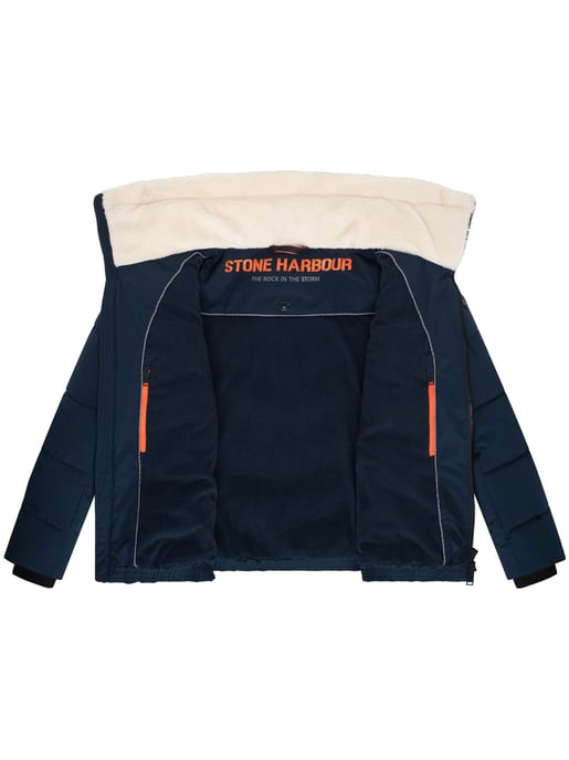 Stone Harbour heren gewatteerde jas Ansello met teddyfleece kraag en fleecevoering - Image 5