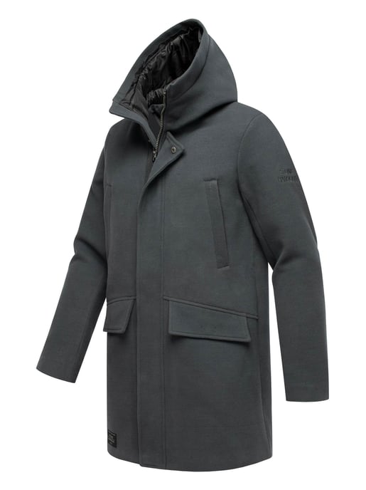 Stone Harbour heren wintermantel Fenroos in wol-look met afneembare capuchonrand - Image 3