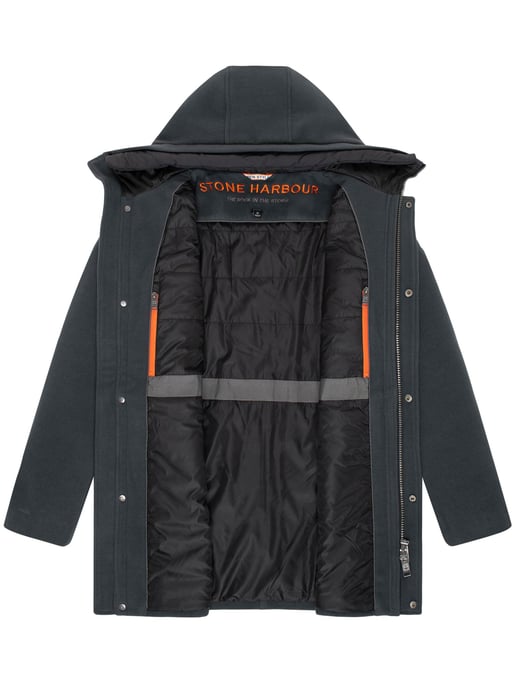 Stone Harbour heren wintermantel Fenroos in wol-look met afneembare capuchonrand - Image 5