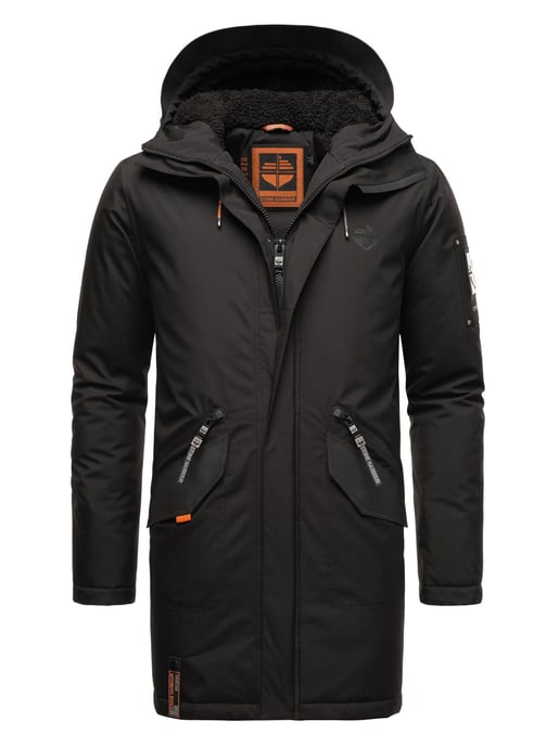 Stone Harbour heren winterjas Ragaan met teddyvoering en capuchon - Image 1