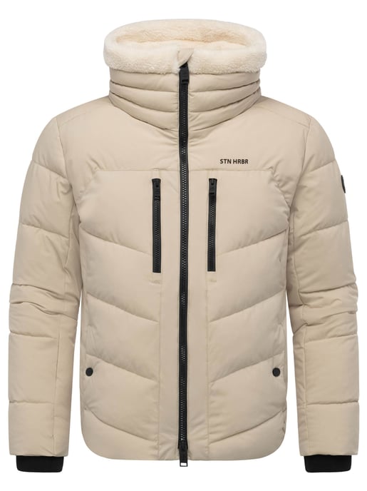 Stone Harbour heren gewatteerde jas Ansello met teddyfleece kraag en fleecevoering - Image 2