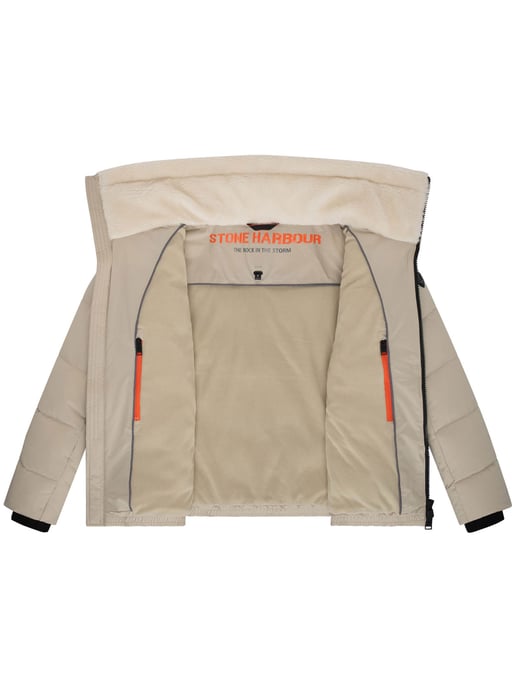 Stone Harbour heren gewatteerde jas Ansello met teddyfleece kraag en fleecevoering - Image 5