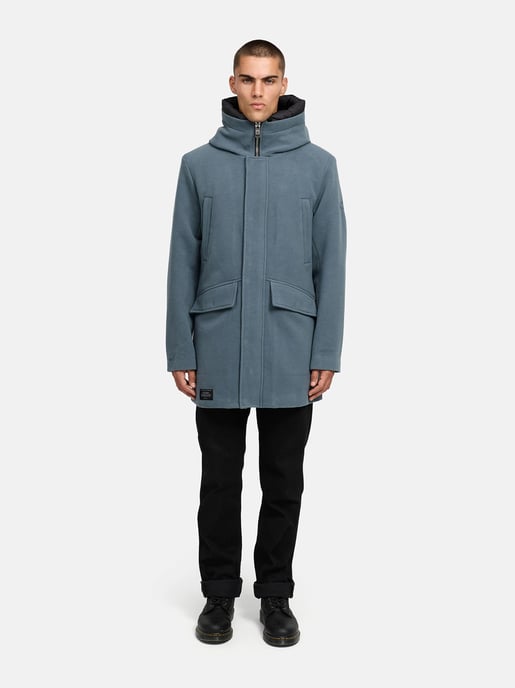 Stone Harbour heren wintermantel Fenroos in wol-look met afneembare capuchonrand - Image 6