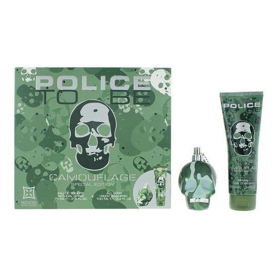 Police To Be Camouflage Eau de Toilette 75ml + Body Wash 100ml Gift Set - Image 1