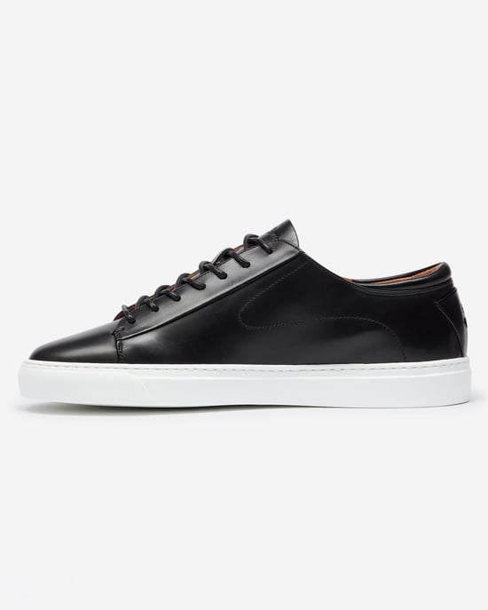Oliver Sweeney Sirolo Mens Calf Leather Lightweight Trainers - Black/white - Image 2