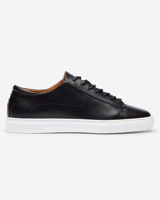Oliver Sweeney Sirolo Mens Calf Leather Lightweight Trainers - Black/white - Image 3