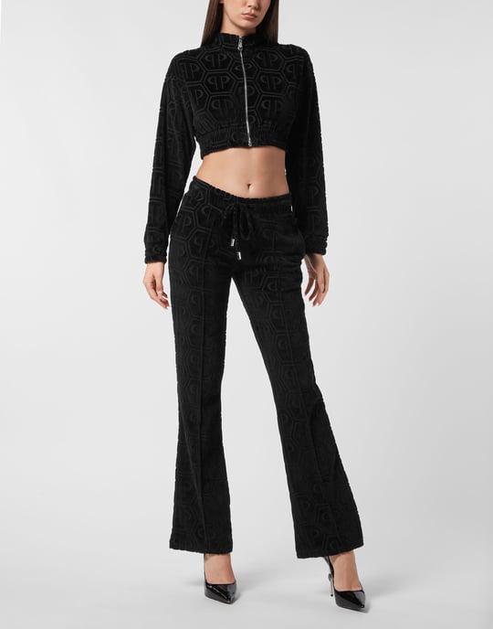 Cropped Tracksuit Jacket Jacquard Monogram - Image 3