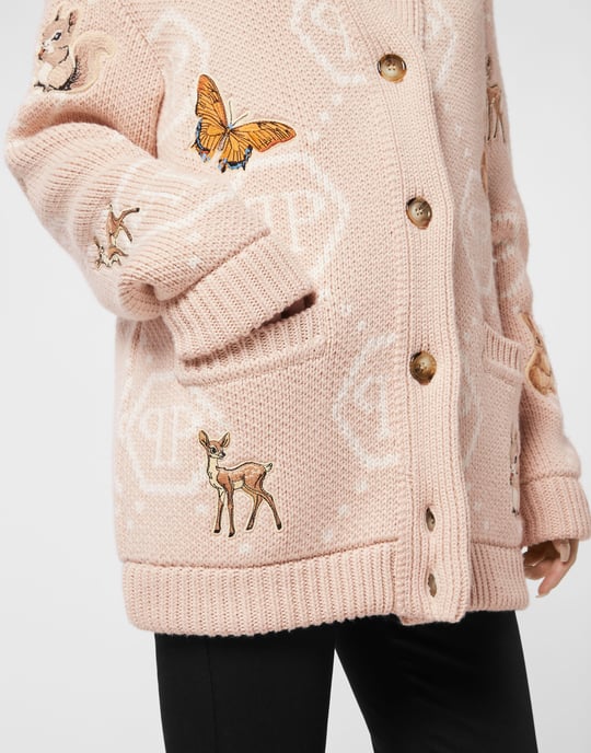 Long Oversized Cardigan With Fairy Embroidery - Image 2