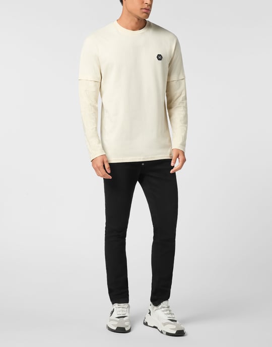 Double-Sleeved Longsleeve T-Shirt Jacquard Crest - Image 4