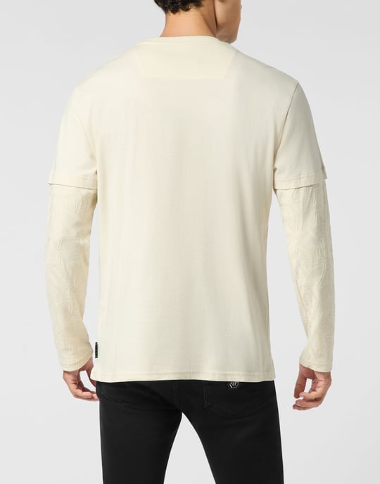 Double-Sleeved Longsleeve T-Shirt Jacquard Crest - Image 5