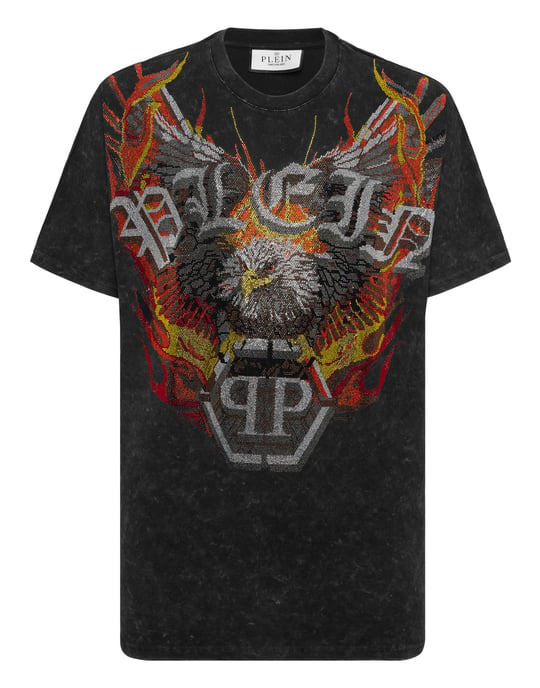 Washed Kimono Cut T-Shirt Eagle Crystal - Image 1