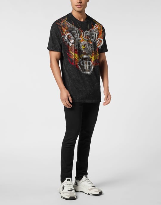 Washed Kimono Cut T-Shirt Eagle Crystal - Image 3
