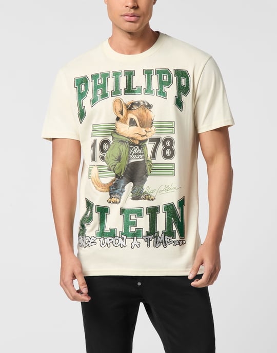 Round Neck T-Shirt College Squirrel Stones - Image 2