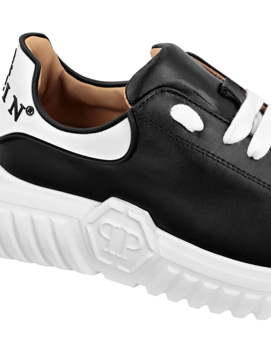 Leather Lo-Top Sneakers Hexagon Insert Sole And Plein - Image 2