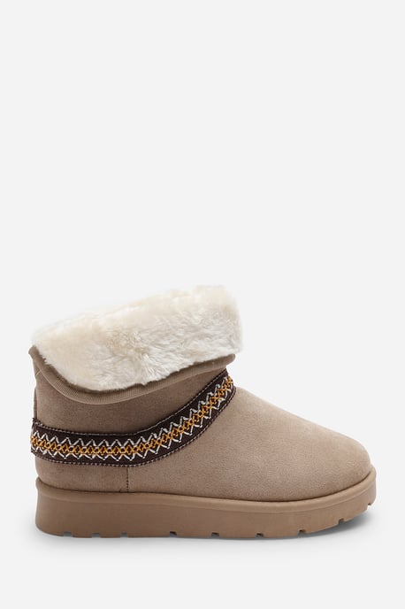 Wheres That From Womens 'Flora' Suede Flat Slippers with Embroidered Trim Detail - Image 3