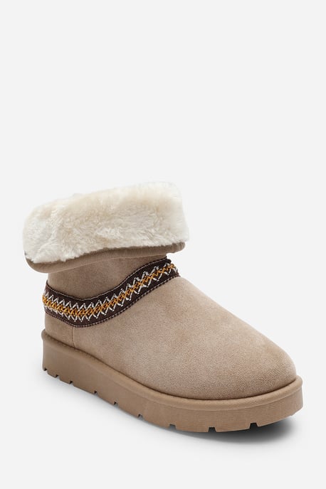 Wheres That From Womens 'Flora' Suede Flat Slippers with Embroidered Trim Detail - Image 4