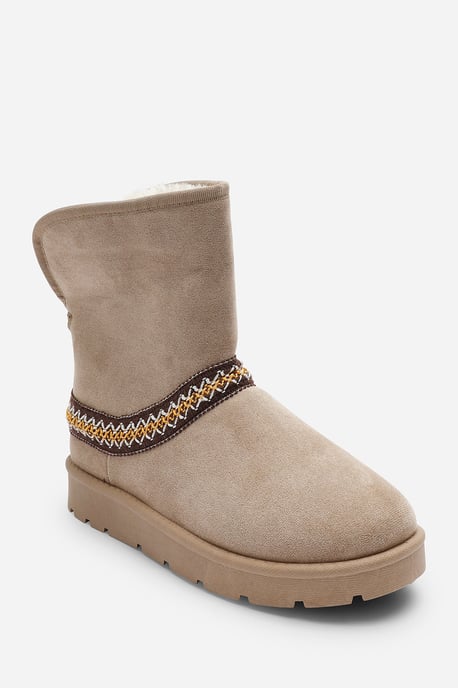 Wheres That From Womens 'Flora' Suede Flat Slippers with Embroidered Trim Detail - Image 5