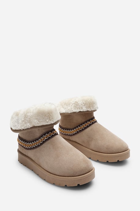 Wheres That From Womens 'Flora' Suede Flat Slippers with Embroidered Trim Detail - Image 6