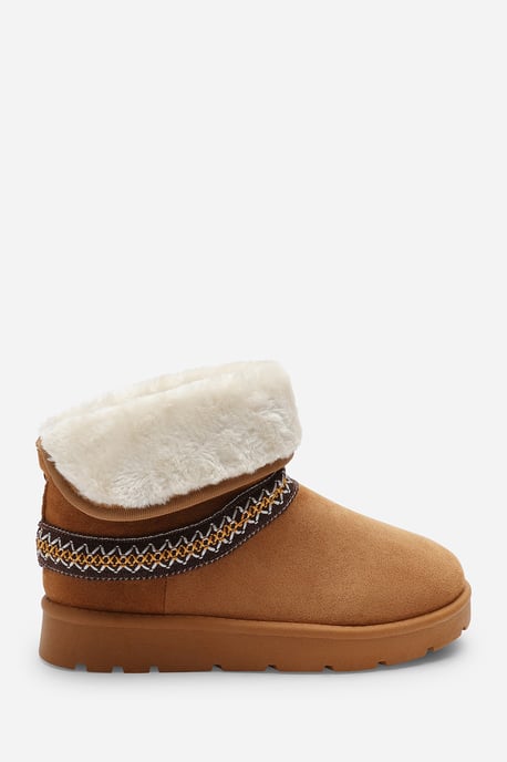 Wheres That From Womens 'Flora' Suede Flat Slippers with Embroidered Trim Detail - Image 3