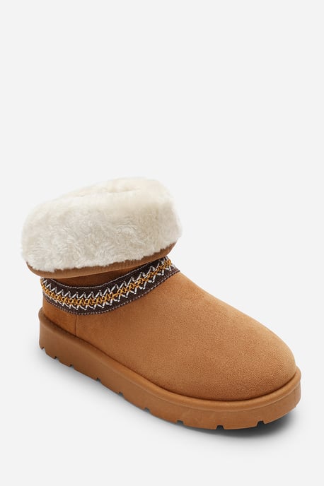Wheres That From Womens 'Flora' Suede Flat Slippers with Embroidered Trim Detail - Image 4
