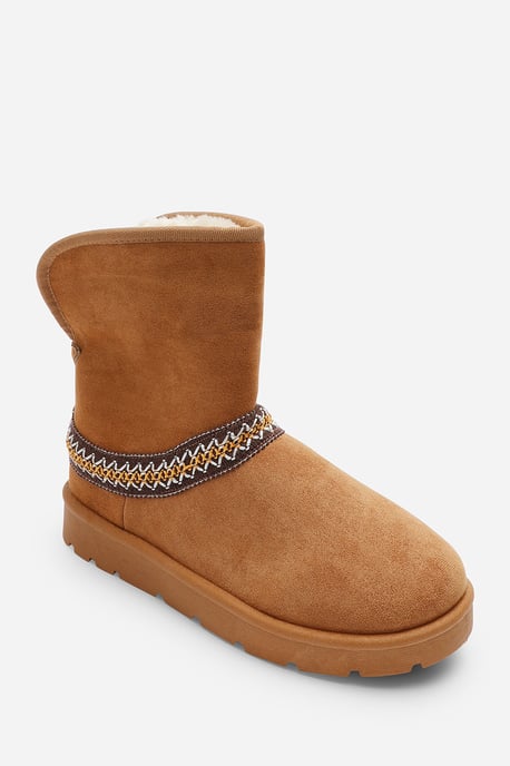 Wheres That From Womens 'Flora' Suede Flat Slippers with Embroidered Trim Detail - Image 5