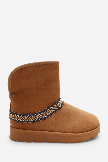 Wheres That From Womens 'Flora' Suede Flat Slippers with Embroidered Trim Detail - Image 6