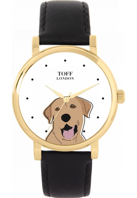 Toff London TLWS-20695 Ladies Beige Labrador Retriever Dog Head Watch - Image 1