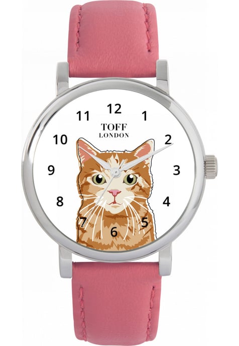 Toff London TLWS-33725 Ladies Ginger Tabby Cat Watch - Image 1