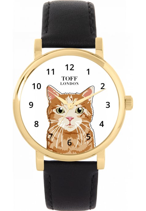 Toff London TLWS-33707 Ladies Ginger Tabby Cat Watch - Image 1