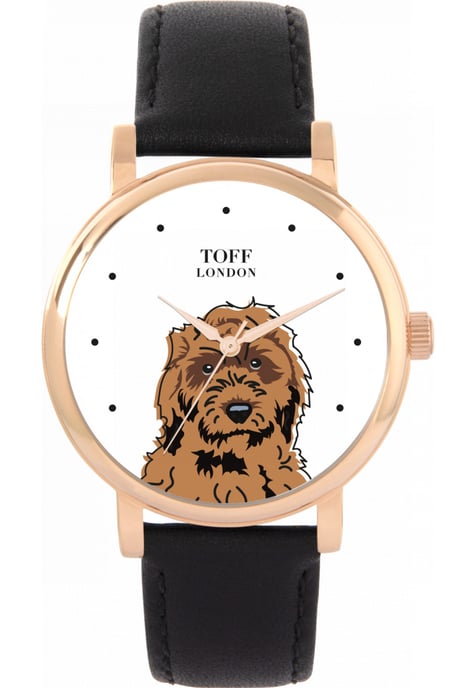 Toff London TLWS-19693 Ladies Brown Cockapoo Dog Head Watch - Image 1