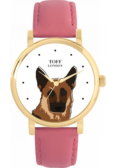 Toff London TLWS-21832 Ladies Brown German Shepherd Dog Head Watch - Image 1