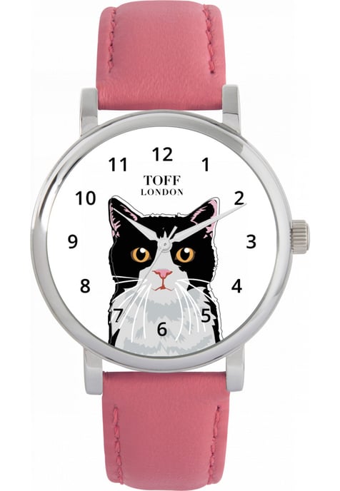 Toff London TLWS-32234 Ladies Black And White Cat Head Watch - Image 1