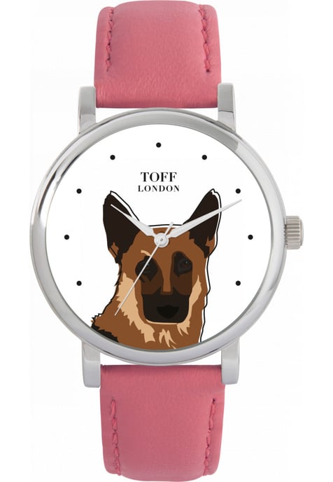 Toff London TLWS-21847 Ladies Brown German Shepherd Dog Head Watch - Image 1