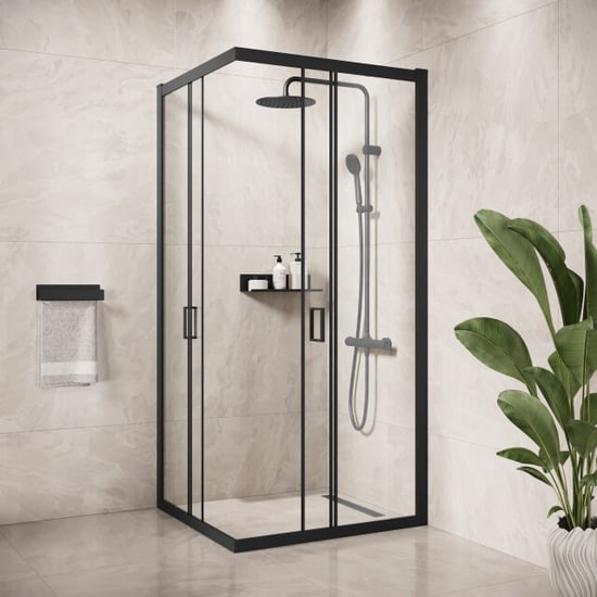 Badplaats Douchecabine dakota 80 x 80 x 190 cm zwart douchewand met - Image 3