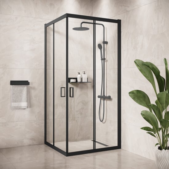 Badplaats Douchecabine dakota 80 x 80 x 190 cm zwart douchewand met - Image 4
