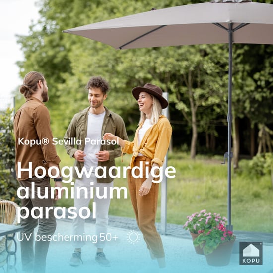 Kopu ® sevilla parasol rechthoek 200x300 cm met hoes en voet balkonparasol - Image 3