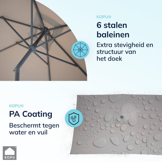 Kopu ® sevilla parasol rechthoek 200x300 cm met hoes en voet balkonparasol - Image 6
