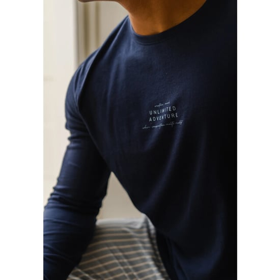 Phil & Co Heren pyjama set lang donkerblauw/grijs gestreept - Image 5