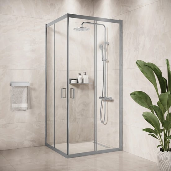 Badplaats Douchecabine dakota 100 x 100 x 185 cm chroom douchewand met - Image 2