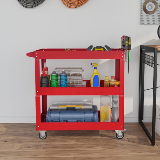 4goodz Gereedschapswagen met 3 etages, lege werkplaatswagen - - Image 2