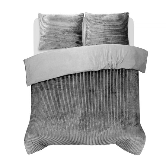 DoubleDry Dekbedovertrek rib flanel tweepersoons 200x220 cm + 2 kussenslopen - - Image 2