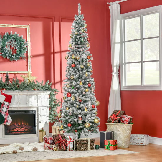 Homcom Kerstboom smal met sneeuw incl. standaard 225 cm /groen - Image 4