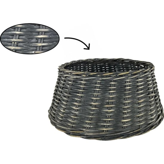 WDMT Rattan kerstboomrok ø 65 x 26 cm zwart - Image 5