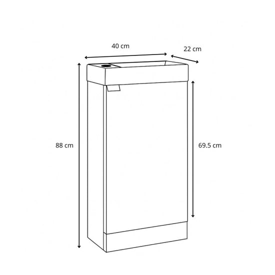 Badplaats Toiletmeubel orion 40 x 22 cm bruin fonteinmeubel met - Image 2