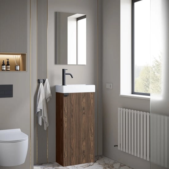 Badplaats Toiletmeubel orion 40 x 22 cm bruin fonteinmeubel met - Image 3