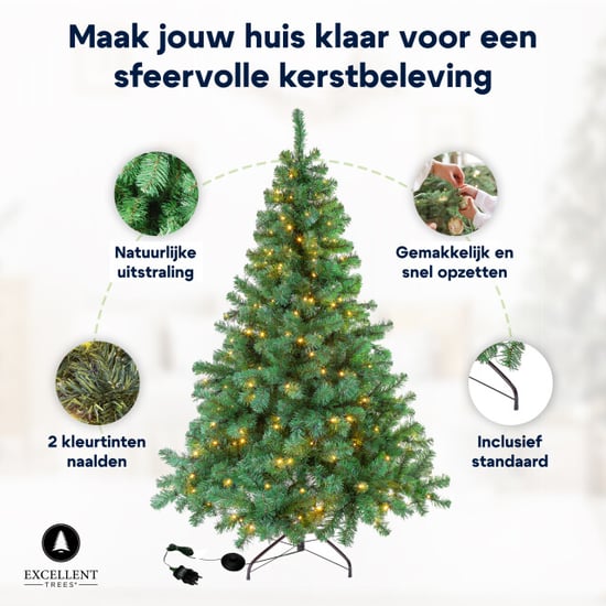 Excellent Trees Luxe kerstboom ® led stavanger green 150 cm met verlichting - Image 5