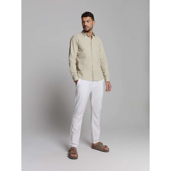 No Excess Shirt solid with linen light desert - Image 5