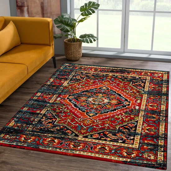Muratap Vintage marrakech vloerkleed zwart / multi laagpolig- 200x200 cm - Image 4
